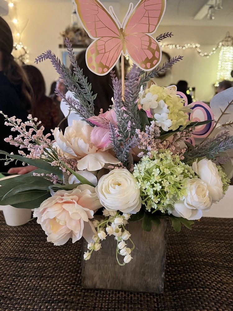 Purple floral arrangement